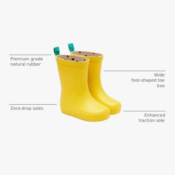 Ten Little Toddler Rain Boots Bright Yellow Rain Boots SZ 9 - Picture 7 of 9